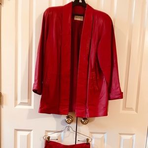 Leather Lord & Taylor skirt jacket set !